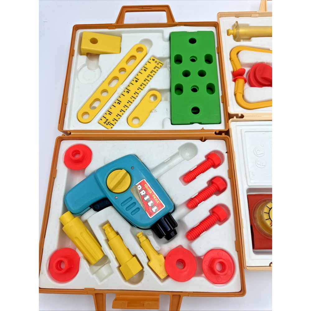 Set Of 2 Vintage 1977 Fisher-Price Medical And Tool Kits - Picture 5 of 7